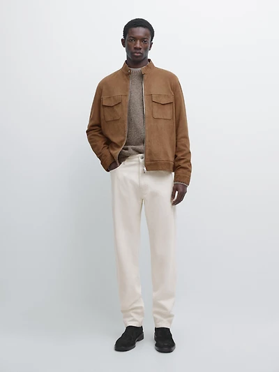Suede leather jacket