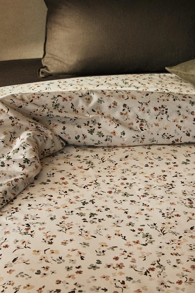 FLORAL PRINT DUVET COVER