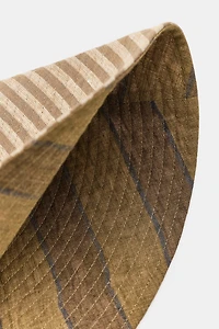 REVERSIBLE 100% LINEN STRIPED HAT