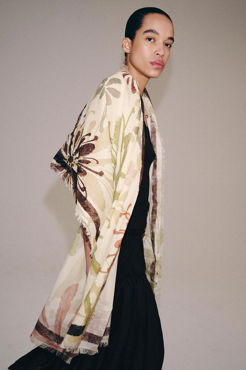 100% COTTON FLORAL PRINT SCARF