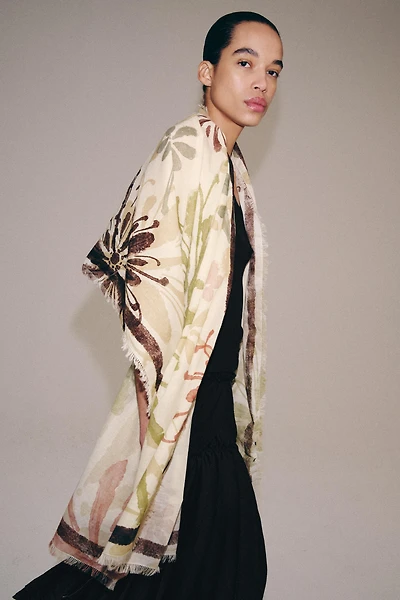 100% COTTON FLORAL PRINT SCARF
