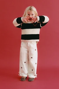 PULL EN MAILLE RAYURES CŒUR