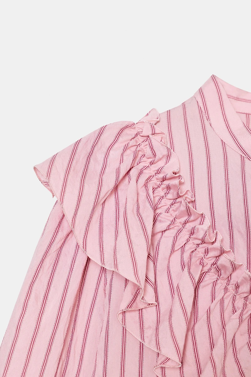 RUFFLED STRIPED SHIRT