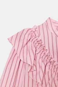 RUFFLED STRIPED SHIRT