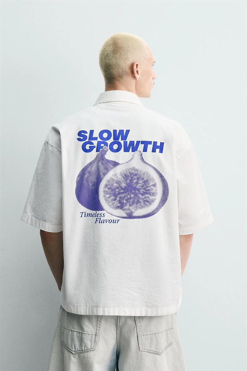 CHEMISE LAVÉE À IMPRIMÉS GRAPHIQUES