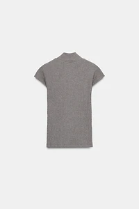 RIB MOCK NECK TOP