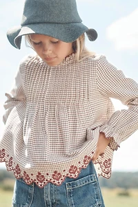 EMBROIDERED GINGHAM BLOUSE LIMITED EDITION
