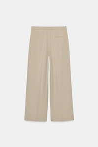 WIDE LEG PANTS WITH DOUBLE WAISTBAND