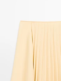 Denim midi skirt with plank detail