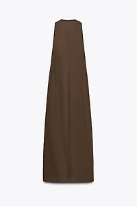 ZW COLLECTION LINEN BLEND MIDI DRESS