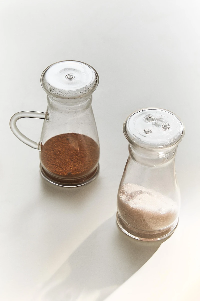 BOROSILICATE GLASS SALT AND PEPPER SHAKER SET