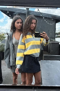 PULL EN MAILLE COL POLO RAYÉ