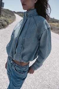 Z1975 HIGH NECK DENIM BOMBER JACKET