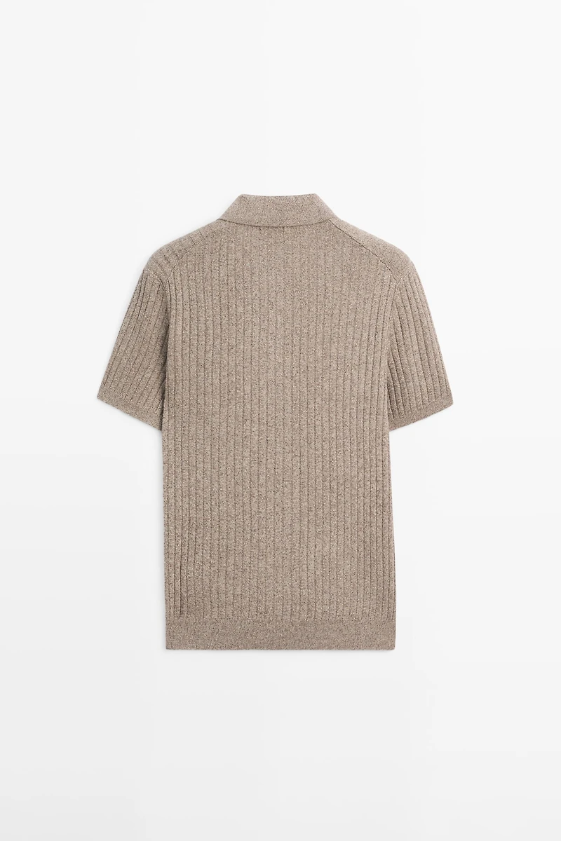 100% cotton knit polo collar sweater