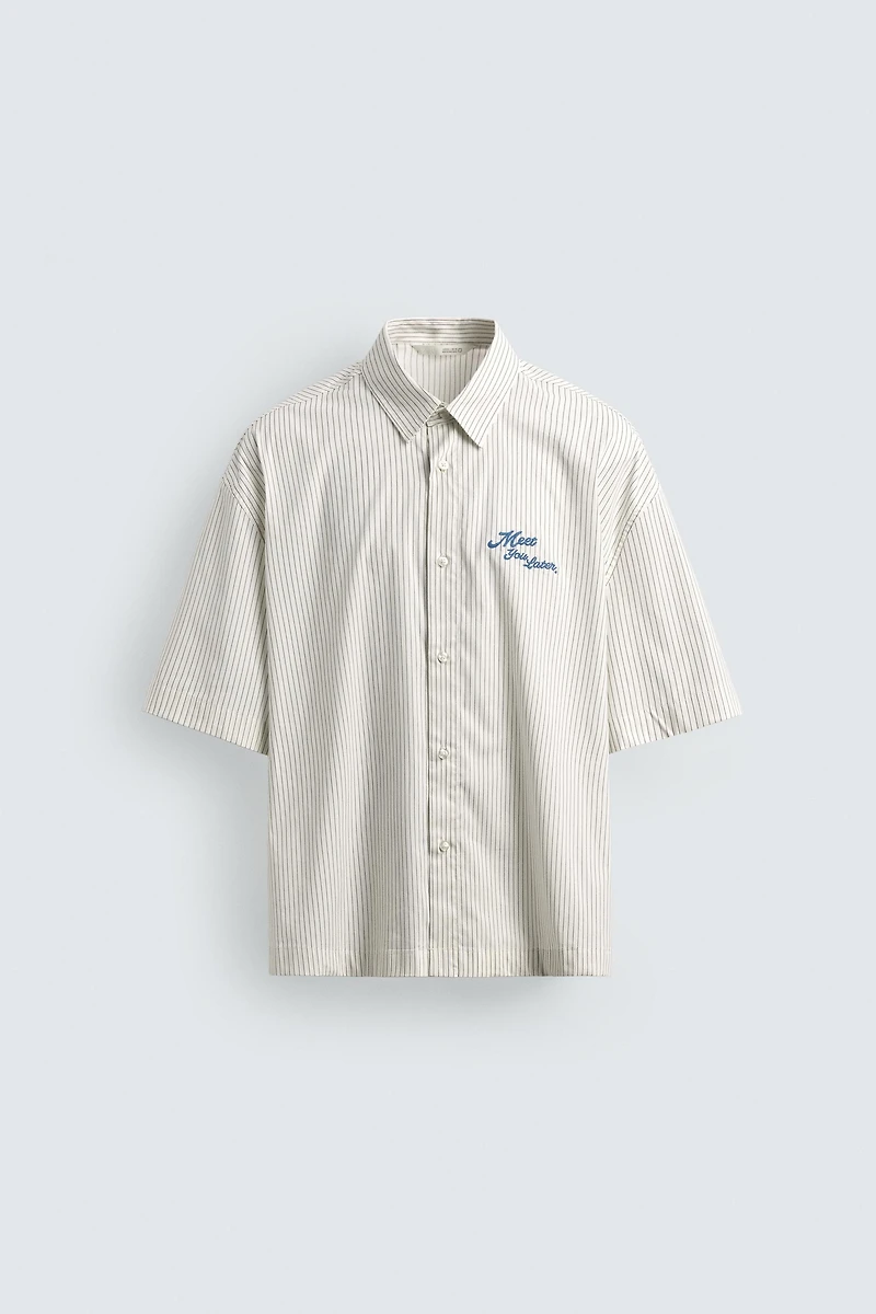 CHEMISE À RAYURES IMPRIMÉ COMBINÉ