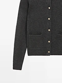 Knit cardigan with gold buttons