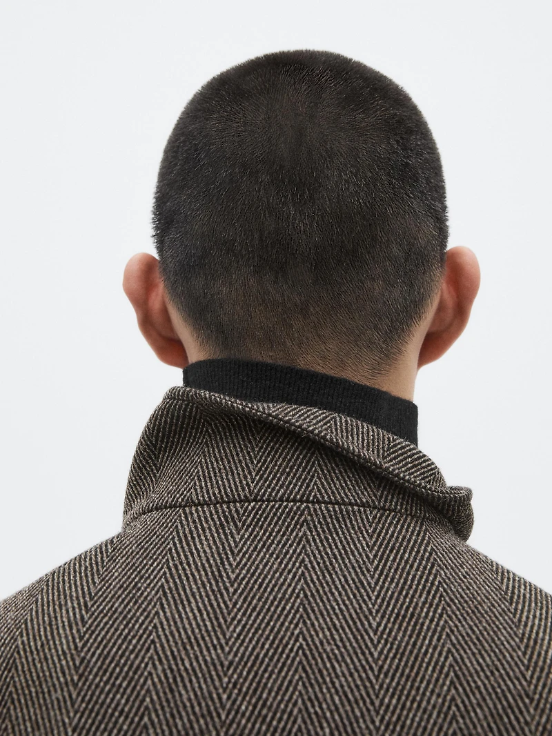 Wool blend herringbone bomber jacket - LIMITED