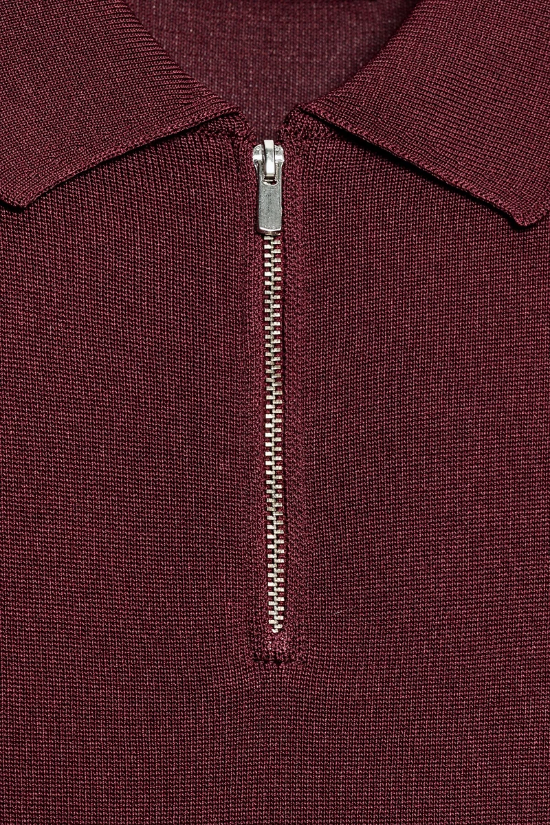 KNIT ZIP POLO SHIRT