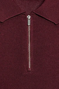 KNIT ZIP POLO SHIRT