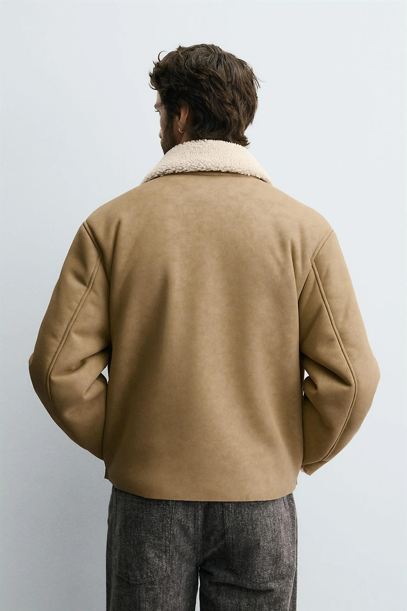 DOUBLE FACED FAUX LEATHER JACKET