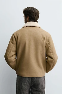 DOUBLE FACED FAUX LEATHER JACKET