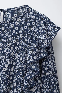 ROBE EN GAZE DE COTTON À FLEURS