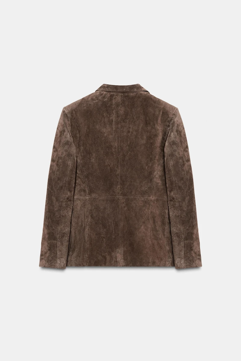 100% LEATHER DOUBLE BREASTED BLAZER