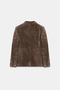 100% LEATHER DOUBLE BREASTED BLAZER