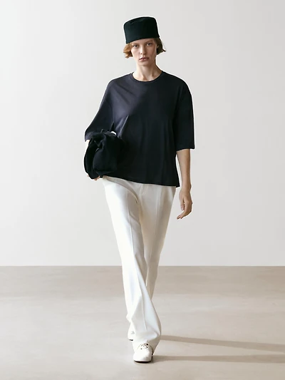 Oversize cotton short sleeve T-shirt