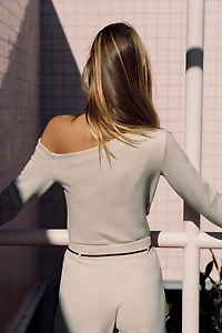 ASYMMETRIC PIQUÉ TOP