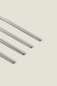 SET OF SHINY STEEL DESSERT FORKS (SET OF 4)