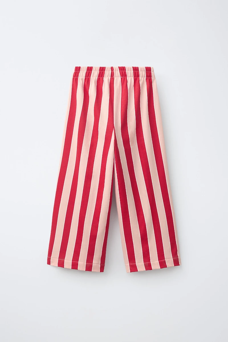 STRIPED RELAXED FIT PANTS WITH LABEL
