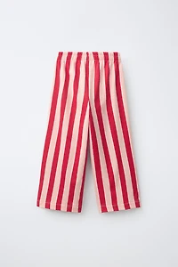 STRIPED RELAXED FIT PANTS WITH LABEL