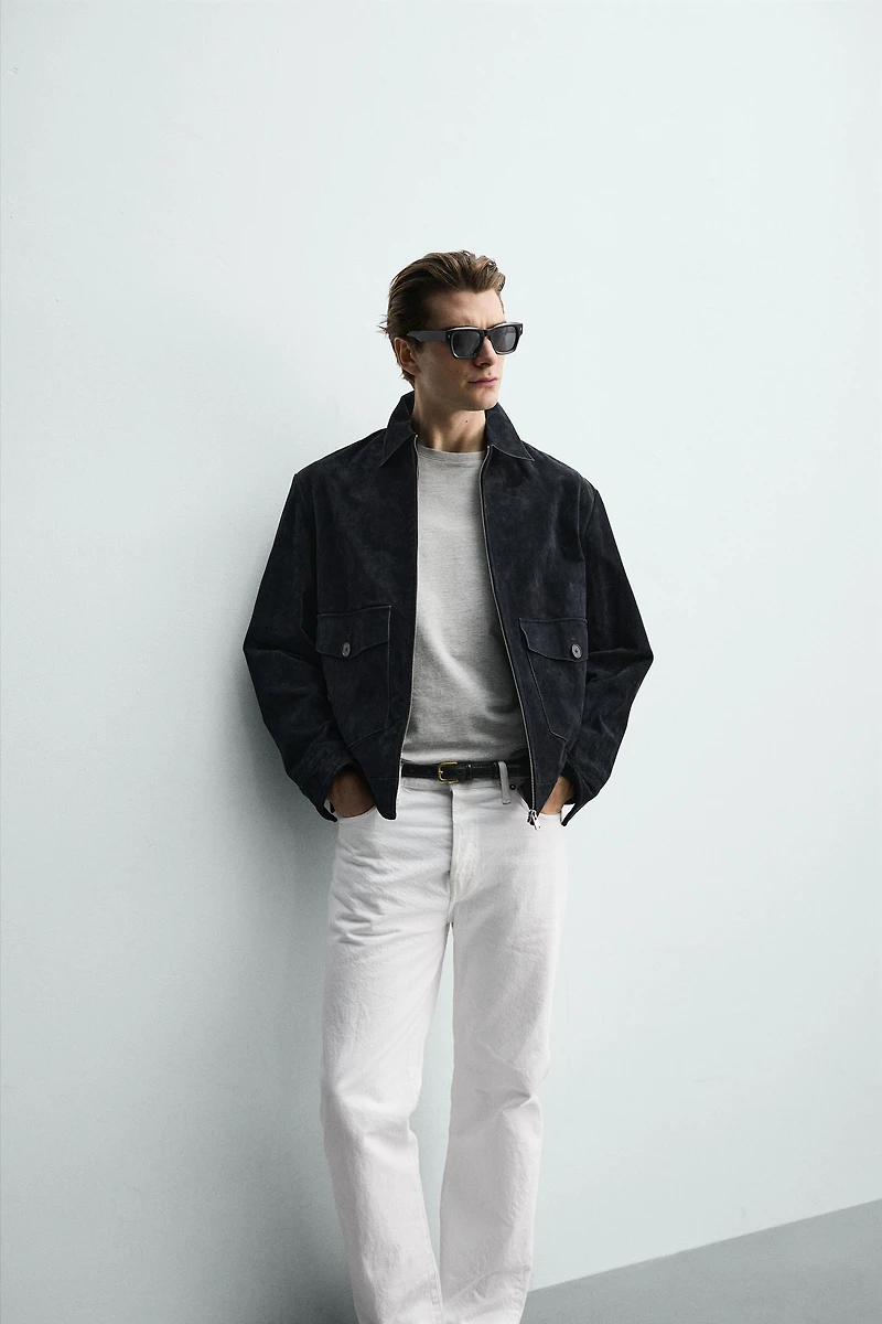 REGULAR FIT SUEDE LEATHER JACKET