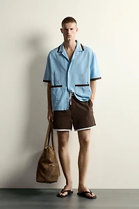 CHEMISE COUPE DÉCONTRACTÉE BRODERIE NAGEURS