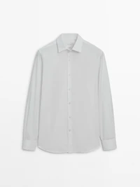 Chemise slim en popeline 100 % coton