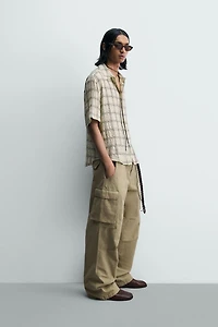 RELAXED FIT PLAID JACQUARD SHIRT