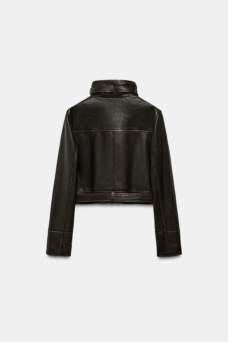 BLOUSON EN CUIR 100% USÉ