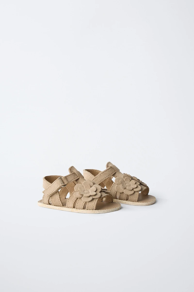 FLORAL LEATHER SANDALS