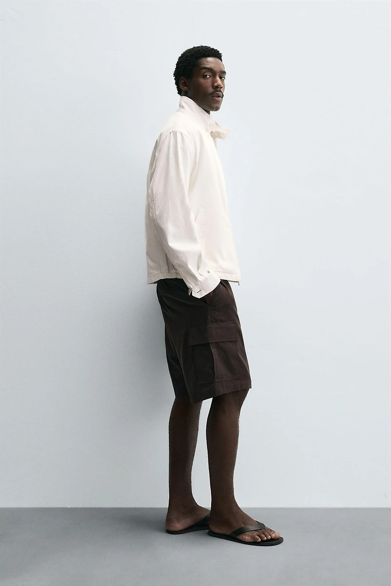 LYOCELL-COTTON CARGO SHORTS