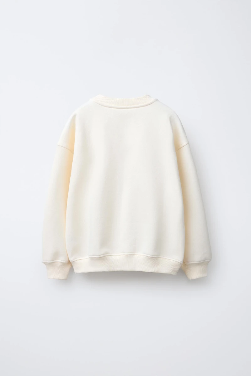 PATCH AND FLOCKED TEXT SWEATSHIRT