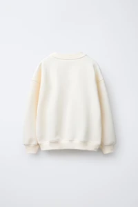 PATCH AND FLOCKED TEXT SWEATSHIRT