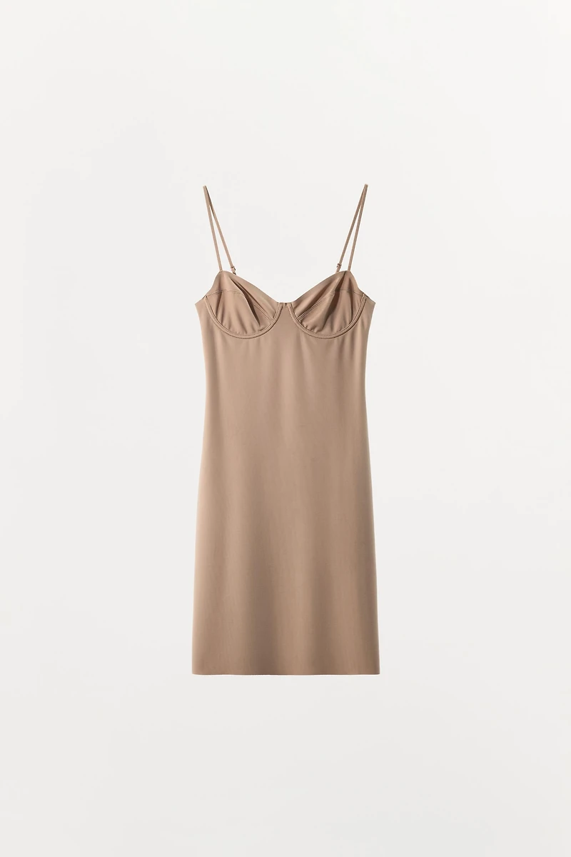 MINI DRESS WITH POLYAMIDE HOOPS