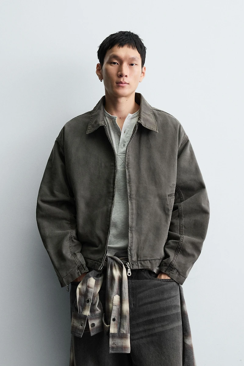 EMBROIDERED CROPPED FIT JACKET