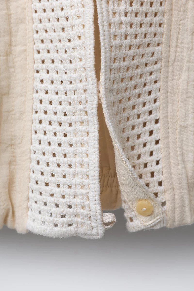 CROCHET KNIT COLLAR JACKET