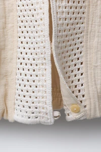 CROCHET KNIT COLLAR JACKET