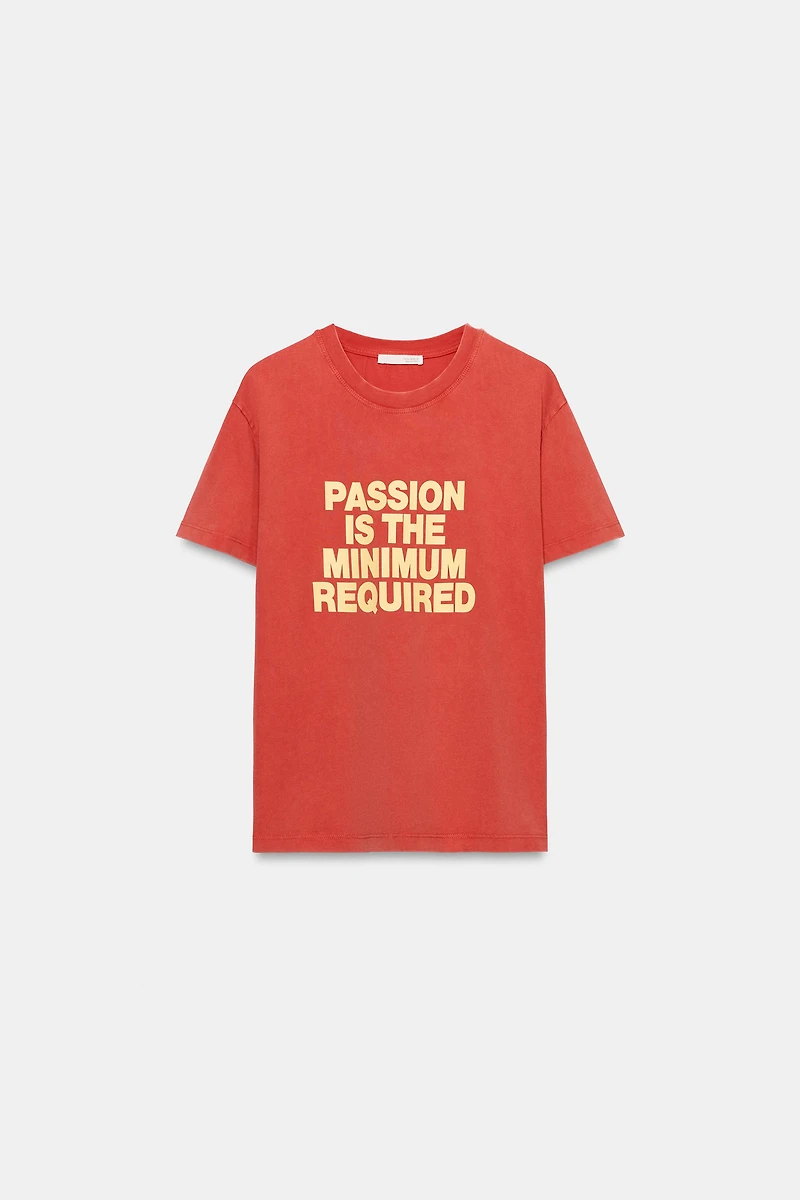 WASHED EFFECT TEXT T-SHIRT
