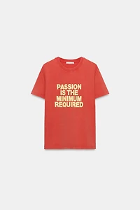 WASHED EFFECT TEXT T-SHIRT