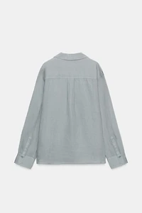 100% LINEN SHIRT WITH POCKET ZW COLLECTION