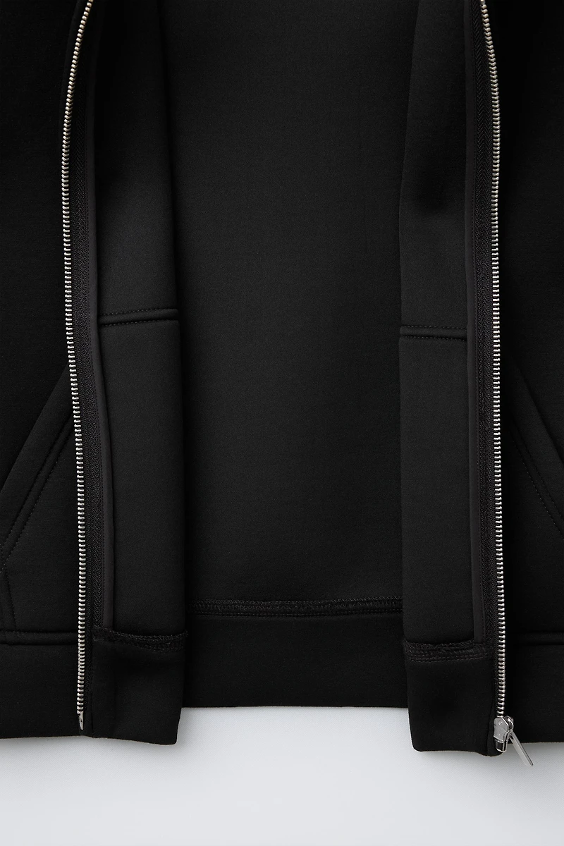 NEOPRENE-LOOK LABEL JACKET